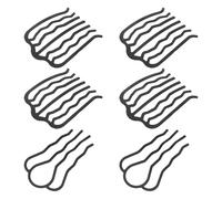 Angoily 6pcs Black U Shape Hair Fork Clips for Bun with Wave Shaped Metal Design Preventing Slippage Versatile Updo Hair Accessories for Women Suitable for Travel and Wedding