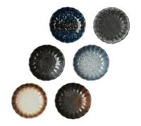 Angoily 6pcs Ceramic Dipping Sauce Dishes Set with Fine Workmanship and Safe Healthy Material, Small and Lovely Side Plates for Soy Sauce and Condiment Serving in Color