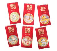 Angoily 6pcs Chinese Year Red Envelopes Dragon Style Lucky Money Packets Cartoon Pattern Decorative Hong Bao for Spring Festival Gift Giving Celebration