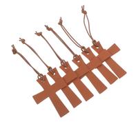 Angoily 6pcs Christian Bookmarks for Women, Pu Leather Bible Page Holders with Cross Design, Securely Hold Pages for Church and Religious Holidays, Brown Colour
