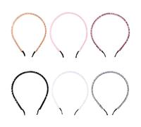 Angoily 6pcs Crystal Hair Bands for Handmade Beaded Headbands with Delicate Knitting Stylish Hair Accessories for Everyday Wear