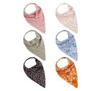 Angoily 6Pcs Floral Print Elastic Hair Scarves Headbands Set, Lightweight Breathable Bandanas for Women, Multi-Color Small and Large Flower Designs, Comfortable Hair Accessories for Daily