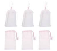 Angoily 6pcs Foaming Nets Soap Pouch Pe Double-Layer Grid Design with Lanyards Makeup Removal Face Cleansing for Daily Skincare