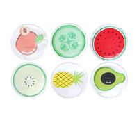 Angoily 6pcs Fruit-Shaped Ice Eye Patches Gel Eye Mask Set for Cooling PVC Gel Reusable Cold Compress for
