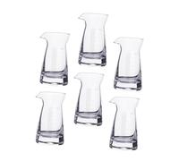 Angoily 6Pcs Glass Measuring Cups Spout for Precise Liquid Measurement and Storage Thick Glass Jugs for Bar Home Party Cocktail Mixing and Drinkware