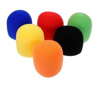 Angoily 6pcs Handheld Mic Windscreens Lightweight Sponge Microphone Covers with Close Fit without Leakage for Conference Rooms and News Interviews