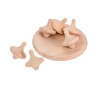 Angoily 6pcs Handmade Wooden Spinning Tops for Montessori DIY Painting Craft Educational Indoor Games to Boost Logical Thinking Hand Eye Coordination and Parent Interaction