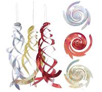 Angoily 6pcs Hanging Reflective Bird Scare Spiral Pendants with Wind Motion and Light Reflecting Pp Material for Garden and Outdoor