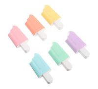 Angoily 6pcs Ice Cream Shaped Highlighter Pens Candy Color Marking Pens Smooth Writing Fluorescent Markers for School Office Art Supplies