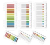 Angoily 6pcs Index Sticky Tabs with Ruler, 10 Colors × 200 Sheets Per Set, Multi-Style Self-Adhesive Book Tabs for School, Office, and Reading Page Markers