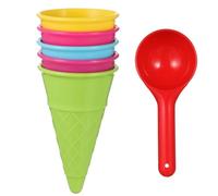 Angoily 6pcs Kids Beach Ice Cream Scoop Set Plastic Ice Cream Sand for Outdoor Seaside Play