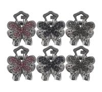 Angoily 6PCS Mini Rhinestone Hair Clips: Sparkly Butterfly Claw Clips - Decorative Non-Slip Hair Accessories for Women - Valentine Holiday Party Jewelry