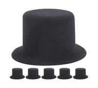 Angoily 6pcs Mini Top Hats: Black Mini Formal Party Hats for Snowman Crafts Christmas Decoration Doll and Other Craft Projects Hair Accessories