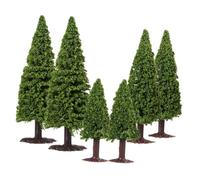Angoily 6Pcs Miniature Pine Model Trees for Architectural Scenery DIY Sand Table Landscaping Plastic and Iron Wire Craft Realistic Greenery for Train Model Scenery and Diorama Decoration