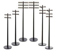Angoily 6pcs Miniature Plastic Telegraph Poles Model for Train Layouts and DIY Micro Landscape Sand Table Scenery Accessories in 1:87 Scale, Suitable for Model Railway Hobbyists