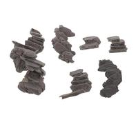 Angoily 6pcs Miniature Rock Stairs for Dioramas Detailed Garden Stairs Figurines with Natural Coloring Easy to Install Mini Ladder Decor for Fairy Garden Railway Model and Landscape