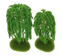 Angoily 6pcs Miniature Willow Trees for Architecture Models Plastic Mini Landscape Accessories for Sand Table Diorama Train Scenery and Realistic Craft Supplies