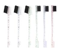 Angoily 6pcs Multi-ended Eyebrow Brushes with Double and Three Heads for Brushing Eyebrows and Smoothing Hair, Made of Abs and Nylon, for Makeup Use and Daily Life