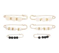 Angoily 6pcs Multi-function Brooch Pins with Delicate Pearl Design for Women, Stainless Steel Clothes Safety Pins to Tighten Waistband on Pants and Dresses, Elegant and Decorative