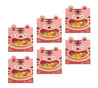 Angoily 6pcs Red Pocket Chinese Year Money Envelopes Small Spring Festival Packets for Prosperity and Blessings Traditional Paper