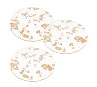 Angoily 6Pcs Round Gold Foil Acrylic Coasters, Non-Slip Drink Mats for Hot and Cold Drinks, Anti-Scald Cup Pads for Coffee, Tea, Table and Kitchen Use