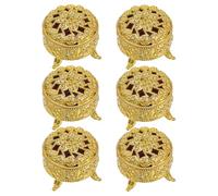 Angoily 6pcs round Wedding Favor Candy Boxes with Lid Elegant Vintage Pp Material Small Party Favor Boxes for Celebrations and Weddings Securely Stored Tiny Trinkets