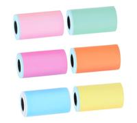 Angoily 6pcs Self-Adhesive Thermal Printer Sticker Paper Rolls for Mini Portable Printers, Multi-Color (Pink, Blue, Yellow, Green, Orange, Purple) Photo Labeling and DIY Crafting