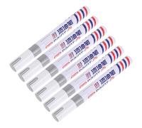 Angoily 6pcs Silver Paint Pens for Tombstone Repair with Oil-based Waterproof Ink, Portable Plastic Markers for Stone and Ceramic Surfaces, on The Go Restoration at Burial Sites
