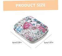 Angoily 6pcs Small Portable Iron Storage Boxes with Flip Lids Wear Resistant Candy Organizer Cases Elegant Purple Rose Pattern Multipurpose Accessories Storage for Home and Office