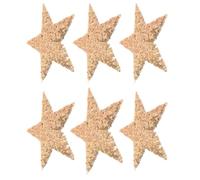Angoily 6pcs Star Appliques for Clothing Glitter Sequin Appliques Decorative Badge Clothing Sequin Decal Golden Five Pointed Star Fashion Forward Sparkling Wear Resistant DIY Application