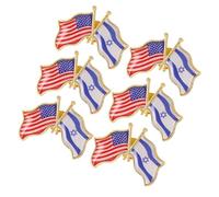 Angoily 6pcs US Israel Flag Lapel Pin, American Pin Badge Brooch, Zinc Alloy, Vibrant Colours, Secure Design, for Gatherings and Casual Outfits