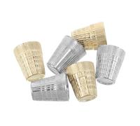 Angoily 6pcs Vintage Metal Sewing Thimble Kit for Finger Protection Wear-Resistant Needlework Guards Enhanced Safety for DIY Sewing Embroidery Quilting and Handcraft Projects
