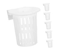 Angoily 6pcs Wall-mounted Hydroponic Plant Holders for Fish Tank Plastic Slotted Mesh Net Cups for Aquatic Cultivation Space-saving Hanging Planter Baskets for Water Landscaping and Home