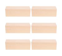Angoily 6pcs Wood Carving Blocks: Natural Basswood Rectangle Craft Blocks - Unfinished Wooden Cubes for Arts Projects - Smoothed Blank Wood for Whittling Decor Painting