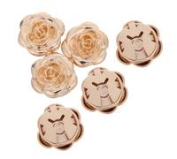 Angoily 6pcs Zinc Alloy Rose Button Covers for Shirt, Detachable Flower Cufflinks with Secure No Sew Design, Elegant and Refined Metallic Style for Men and Women, for Formal Business
