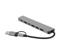 Angoily 7 in 1 USB Hub 3.0 Multi Port Adapter with Faster Data Transfer and Multiple USB Ports Expansion Abs Material for Work and Home Use
