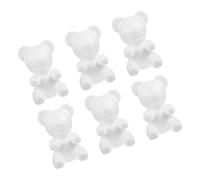 Angoily 7Pcs DIY White Foam Bear Models 20Cm Sitting Bear Foam Craft Shapes for Flower Arranging and Creative Arts Supplies