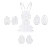 Angoily 7pcs Easter Embossing Mold Craft Cutting Mold DIY Carbon Steel Silver Unique Adorable Design Smooth and Comfortable to The Touch for DIY Time Making Decorations