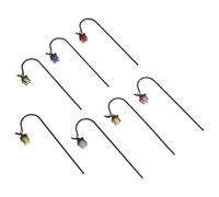 Angoily 7Pcs Glow in the Dark Miniature Street Light Lantern Set with Shepherds Hook, Vintage Mini Lamp Post Garden Stake for Fairy Garden and Outdoor Patio Decoration