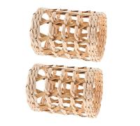 Angoily 8 pcs Creative Straw Cup Insulator Sleeves with Decorative Grass Woven Vase Covers Non-Slip Glass Water Cup Protectors for Home and Outdoor Use