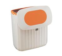 Angoily 8L Wall Mounted Kitchen Trash Bin with Sliding Lid, Plastic Waste Container for Home Use, Hanging Garbage Can in Sunshine Orange, Suitable for Compost and Recycling