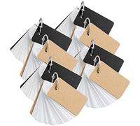 Angoily 8Pcs Blank Memory Cards with Binder Rings Simple Style Notepad for Learning and Revision Smooth Surface for Easy Writing for Students and Organizing Notes