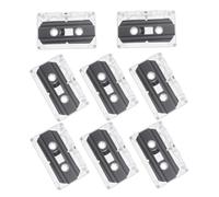 Angoily 8pcs Blank Music Cassette Tapes with Clear Cases for Voice Recording DIY Retro Party Messages High-fidelity Audio Recording for Teaching and Personal Use