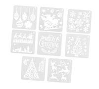 Angoily 8Pcs Christmas Drawing Templates DIY Painting Stencils for Adults Reusable Hollow Out Xmas Craft Accessories for Cards Walls Canvas Decoration