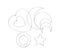 Angoily 8pcs Dream Catcher Metal Rings Set, Multi-Shape Iron Wire Hoops Including Heart, Star, Moon, and Circle Designs, 8-20cm DIY Craft Hoops for Macrame and Floral Wreath Making