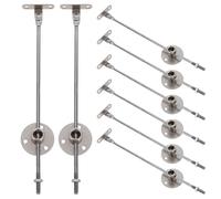 Angoily 8Pcs Flip-Up Cabinet Door Supports with Iron Soft Close Mechanism, Slow Closing Lid Hinges for Boxes, Storage Chests, and Bench Seats, Sturdy Door Support Bars for Wooden Cabinets