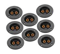 Angoily 8PCS Full Copper Speaker Box Terminal Cup with Way Binding Posts Spring Loaded Banana Plug Connectors for DIY Home Car Stereo Audio Projects Durable Zero Signal Loss Back Panel