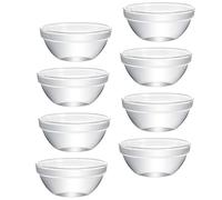 Angoily 8pcs Large 7.5cm Multipurpose Glass Dessert Bowls Set for Pudding Jelly Mousse Serving, Reusable Household Glass Food Containers Suitable for Dining and Entertaining