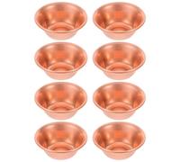 Angoily 8pcs Mini Copper Offering Bowl for Buddhist Holy Water and Altars | Brass Build, Rolled Rim, Smooth Polished Finish, for Home Shrine Setups and Pilgrimage Trips