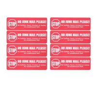 Angoily 8pcs No Junk Mail Sticker Set, Waterproof Self-adhesive Mailbox Warning Decals for Outdoor Use, No Unwanted Mail Labels for Home and Business Parcel Box Sign